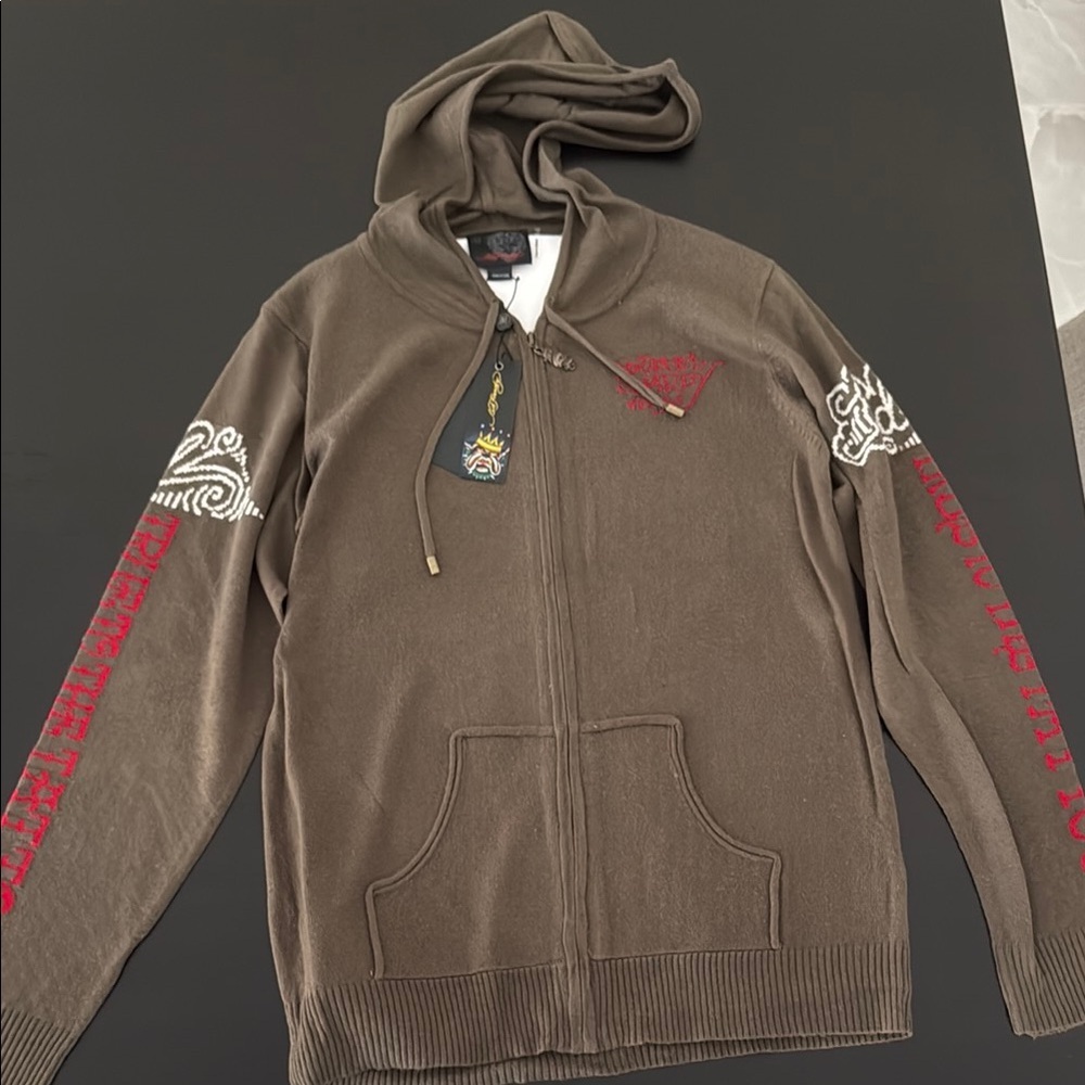 Ed Hardy by Christian Audigier Wool Zip-Up Hoodie – Large - Picture 2 of 6